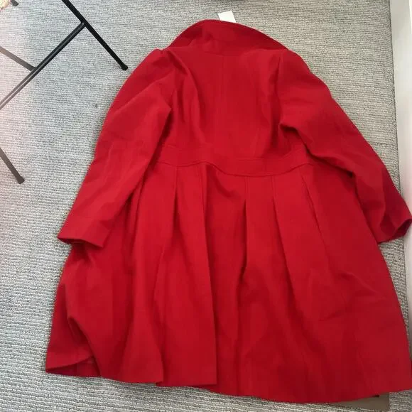 GRACE KARIN Women Lapel Double-Breasted Trench Coat Jacket Teal Red XL / New!! - Picture 15 of 16